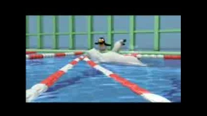 Funny Cartoon - Bear Swiming