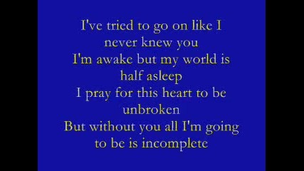 Backstreet Boys - Incomplete [ With Lyrics ]