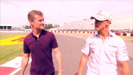 David Coulthard & Michael Schumacher Interview Pre Race Canada 2011 / Шумахер и Култард интервю