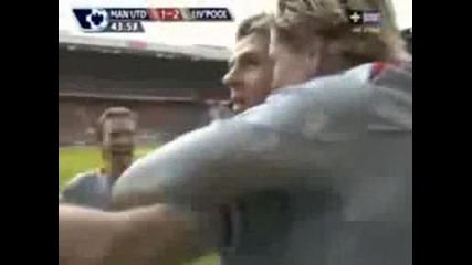 Невероятната целувка на Stevie G с мача с Man united.. :]