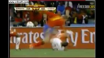 Сп 2010: Испания - Швейцария 0:1 - Гол на Гелсон Фернандес 