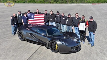 Hennessey Venom Gt achieving world record for fastest top speed production car