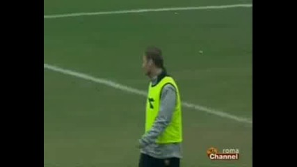 Totti Scores A Backheel Penalty