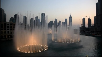 Burj Dubai Lake Fountain - High Definition video