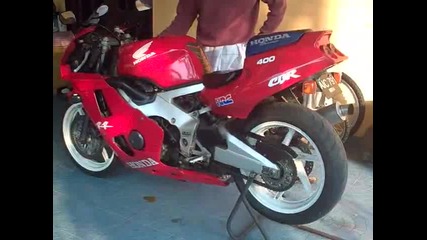 Cbr 400 Rr hard rev with Yoshimura Catalyzed