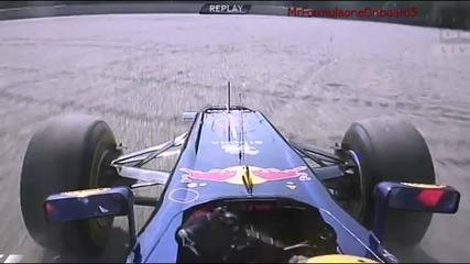 F1 Гран при на Италия 2011 - Webber отпада след сблъсък в стената [hd]