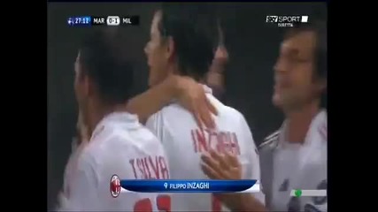 Първи гол на Супер Пипо * Марсилия - Милан 15.09.2009