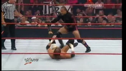 Raw 06/29/09 Triple H vs M V P [ Night of Champions Tournament semi - finals]