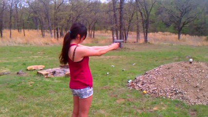 Hot chick shooting colt 1911 .45