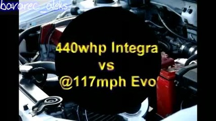 440whp turbo integra vs 350whp Evo 9 Rs .