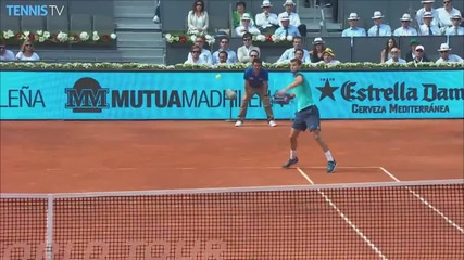 Grigor Dimitrov Hits a Hot Shot Against Rafael Nadal - Mutua Madrid Open 2015