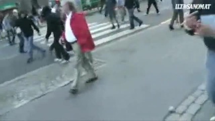 Football hooligans fighting in Helsinki (wcql Finland - Russia) 