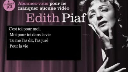 Edith Piaf - La vie en rose - Paroles ( lyrics )