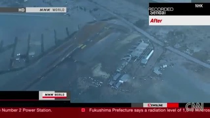Кадри от Япония преди и след цунамито 