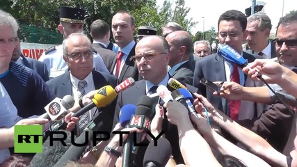 France: Interior Minister Cazeneuve speaks to press after factory attack