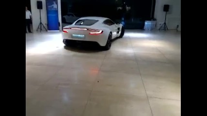 Aston Martin One-77 1.4 million pound super car leaving Jct600 - Check out that exhaust note!