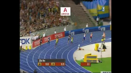 Hussein bolt new Wr:200m in 19s19 