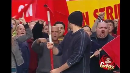 Смешна Скрита Камера - Protesters vs Police Prank - Throwback Thursday