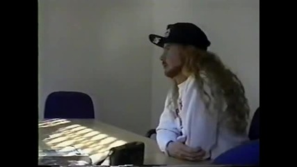 Megadeth - Dave Mustaine being interviewed (1 of 12) at Raw magazine in London, England, 1990 