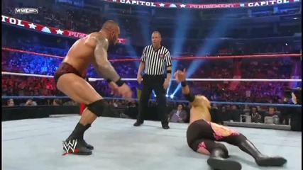 Clotheslines followed by Snap Powerslam - Randy Orton