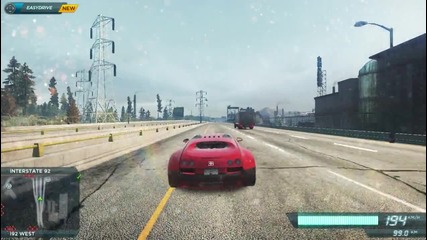 Need For Speed Most Wanted 2012-ускорение на Buggati и катастрофа