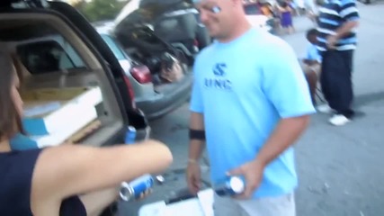 Girl beat a guy on beer shot gun contest!!!