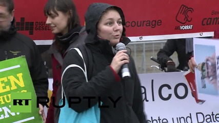 Germany: Protesters point giant telescope at growing 'surveillance state'