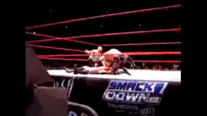 Edge spears Randy Orton @live