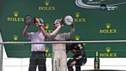 Награждаването на победителите след Гран при на Германия