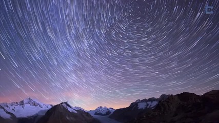 Впечатляващ нощен тайм-лапс от швейцарските Алпи