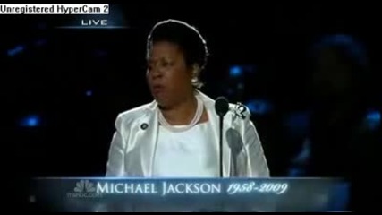 Michael Jackson Funeral Memorial part 10 Rep Sheila Jackson Lee Says Goodbye 