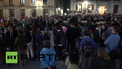 Spain: Hundreds of pro-Palestine activists rally outside Israeli culture centre