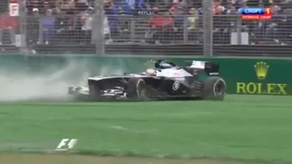 F1 Гран при на Австралия 2013 - инцидентът на Maldonado [hd][onboard]