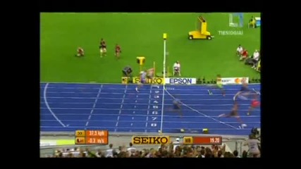 Юсейн Болт - световен рекорд на 200метра - 19.19 