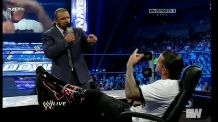 Triple H & Cm Punk - Contract Signing | Super Smackdown 2011