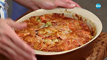 Хлебен пудинг с тиквички и домати - Бон Апети (06.07.2018)