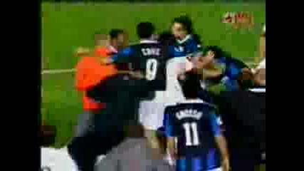 Inter And Valencia Fighting