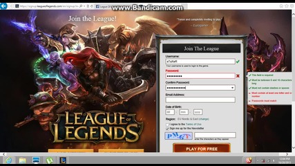 kak da si napravite registraciq v legue of legends