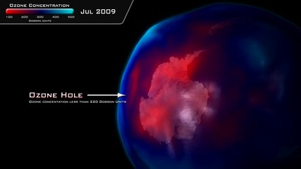 Antarctic Ozone Hole in 2009 [hd]-озоновият слой