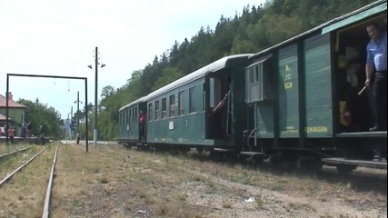 Парен локомотив с теснолинеен влак по линията Септември , Велинград , Добринище