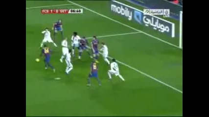 Прекрасен гол на Меси срещу Хетафе - 1:0 (първо полувреме) [06.02.2010]