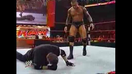 Randy Orton vs. Mr. Vince Mcmahon 04/06/09 Batista се завръща и пребива Legacy(целия мач)