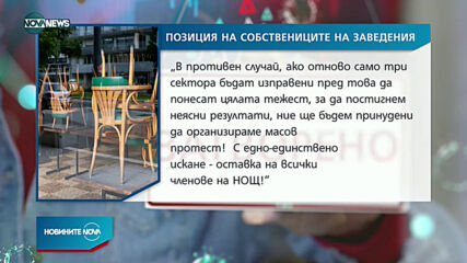 Сдружението на заведенията иска тотален 14-дневен локдаун