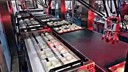 Делта (спайдер) робот със силиконови "пръсти" за меки продукти