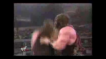 Wwf - Kane Chokeslams The Rock, Undertaker And Rikishi