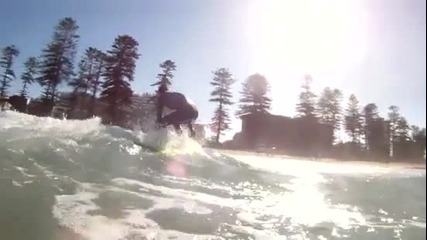Avril Surfing in Australia at Manly Beach