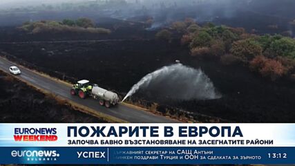 Пожарите в Европа: Започна бавно възстановяване на засегнатите райони