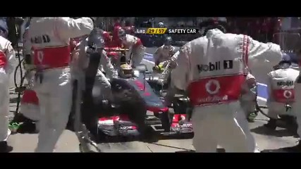 F1 Гран при на Валенсия 2012 - на пистата излиза safety car [hd]