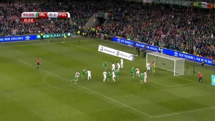 Ирландия 1 - 1 Полша ( квалификация за Европейско първенство 2016 ) ( 29/03/2015 )