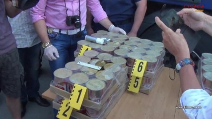 Полеви тест на заловената пратка от 200 кг. хероин на ГКПП-Лесово